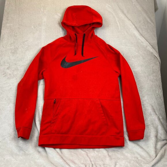 Nike Men's Hoodie Sweatshirt M Dri-Fit Standard Fit Red Polyester Pullover - Picture 12 of 13